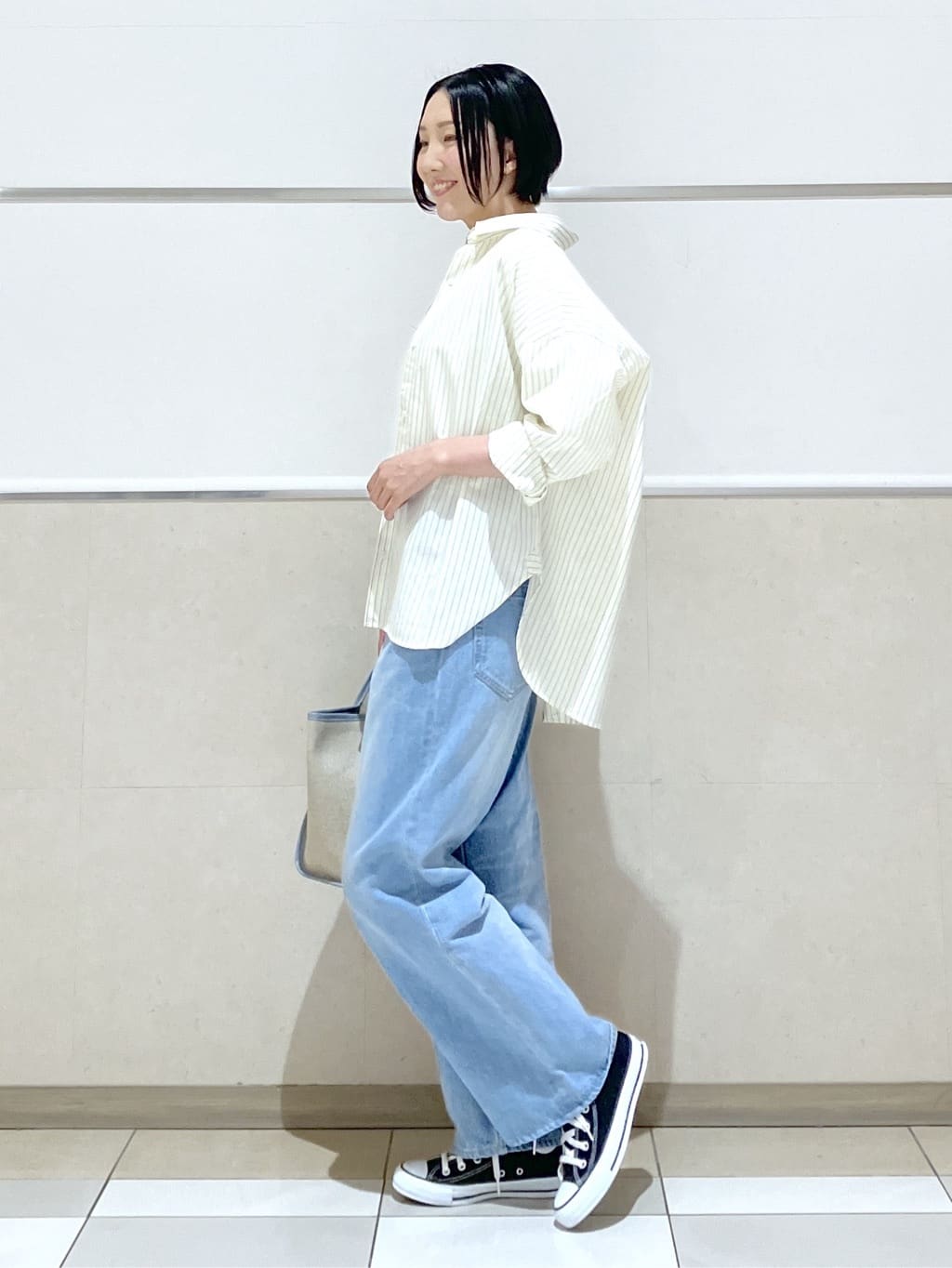 eriko さんの「Dessin｜【洗える】バックボタンオーバーシャツ」を使ったコーディネート