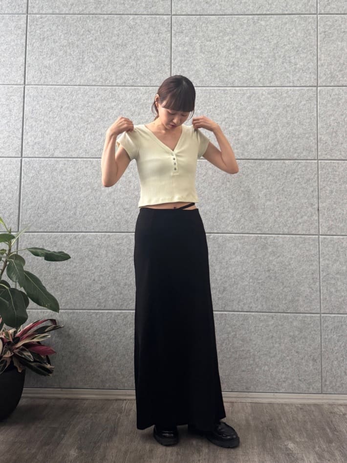 designer yukaさんの「CODE A｜M everyday rib button tee」を使ったコーディネート