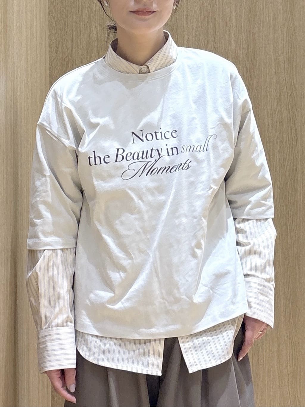 たけねぇさんの「OPAQUE.CLIP｜リラクシーロゴプリントTシャツ【洗濯機OK】」を使ったコーディネート