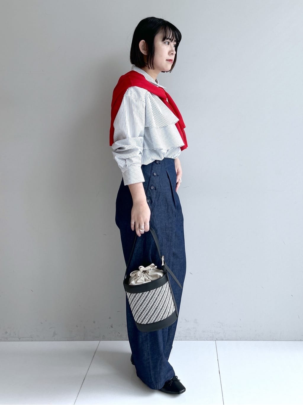 Hirokaさんの「Dessin｜【洗える】フリルシャツブラウス」を使ったコーディネート