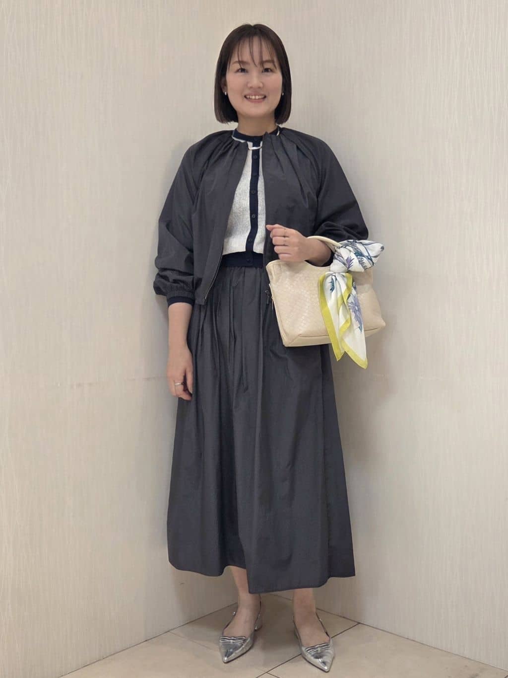 naokoさんの「UNTITLED｜◆【セットアップ可/はっ水】シャイニータイプライターブルゾン」を使ったコーディネート