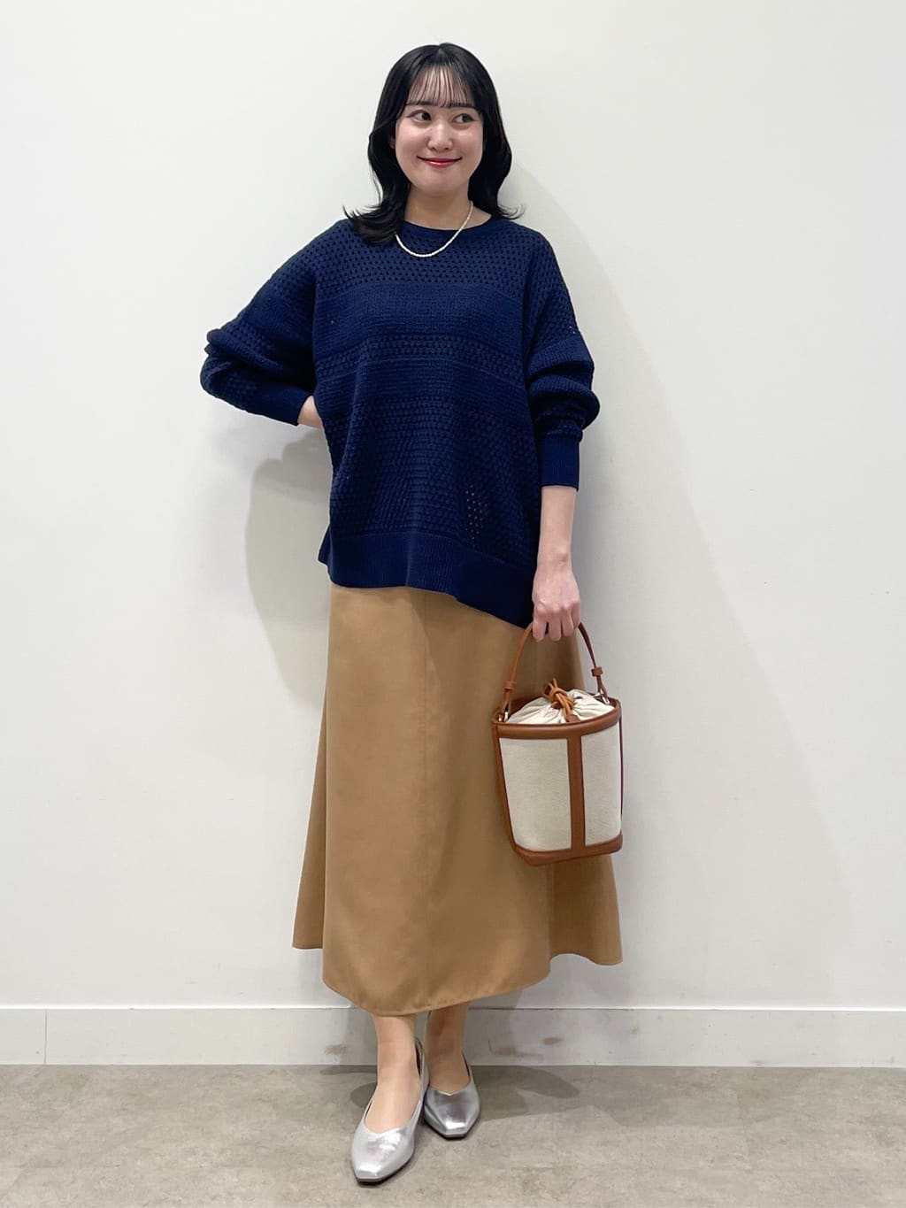 yukariさんの「Reflect｜【レイヤードにおすすめ◎】メッシュ風ドライタッチニット」を使ったコーディネート