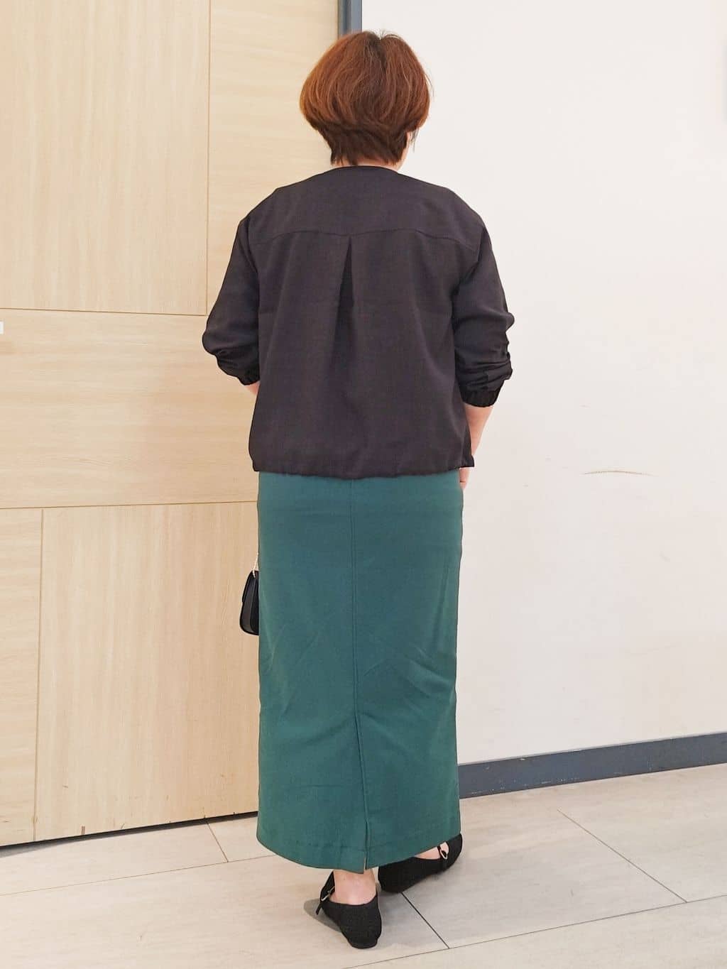むぅポンさんの「grove｜【洗える】麻調ノーカラーブルゾン」を使ったコーディネート
