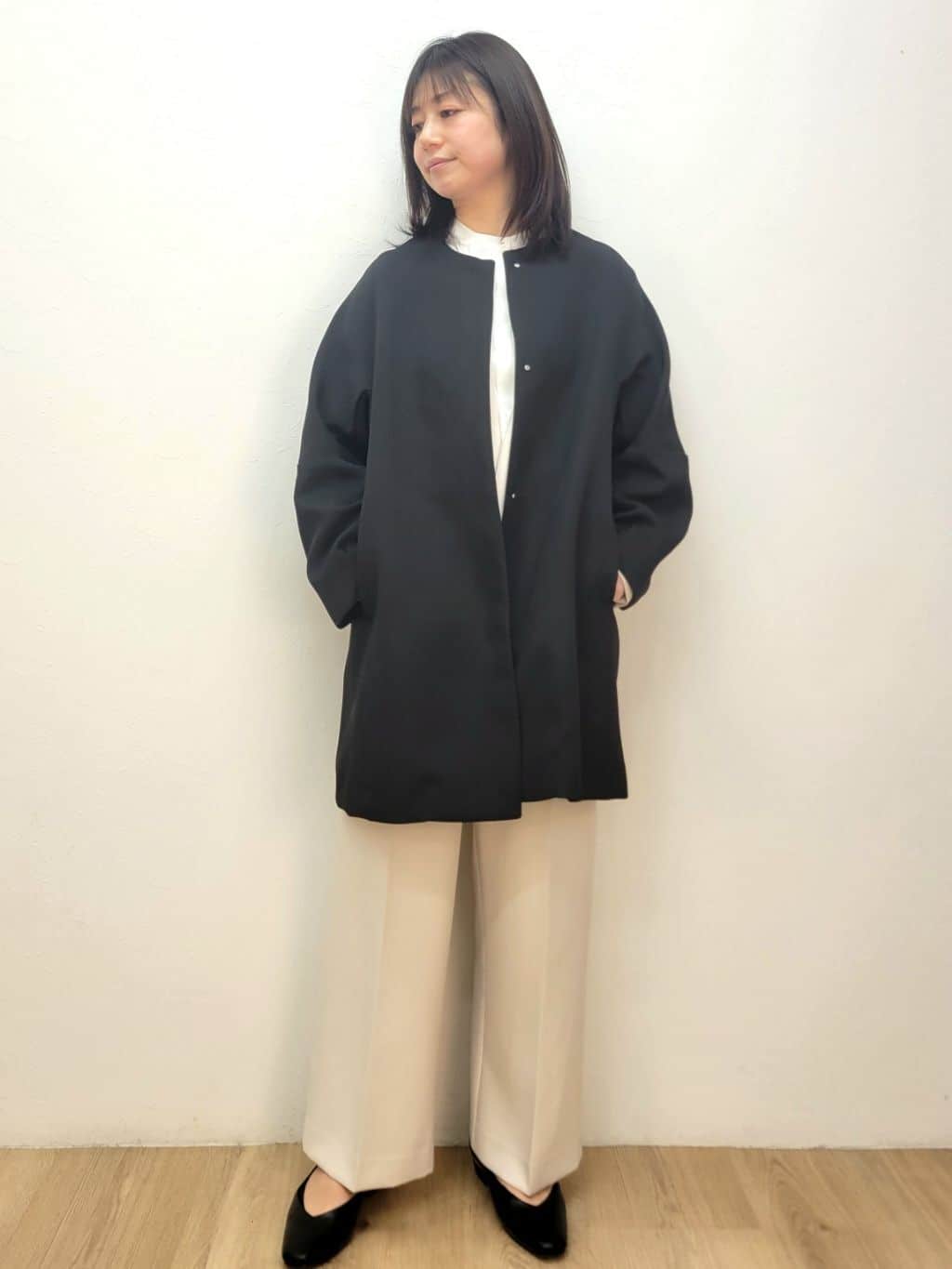 LISAさんの「OPAQUE.CLIP｜フォルムスリーブミドルコート【洗濯機OK】」を使ったコーディネート