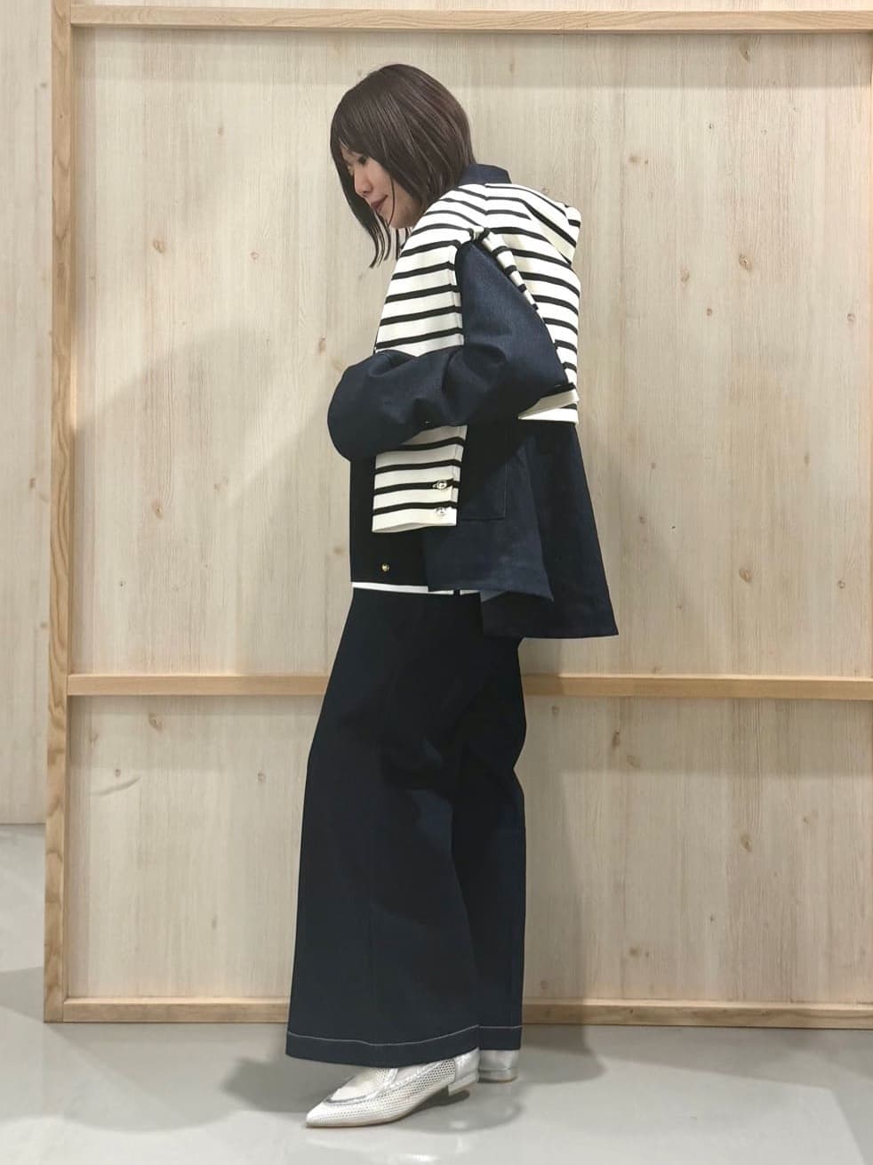 nanaさんの「THE SHOP TK｜ハーフミラノカーデ」を使ったコーディネート