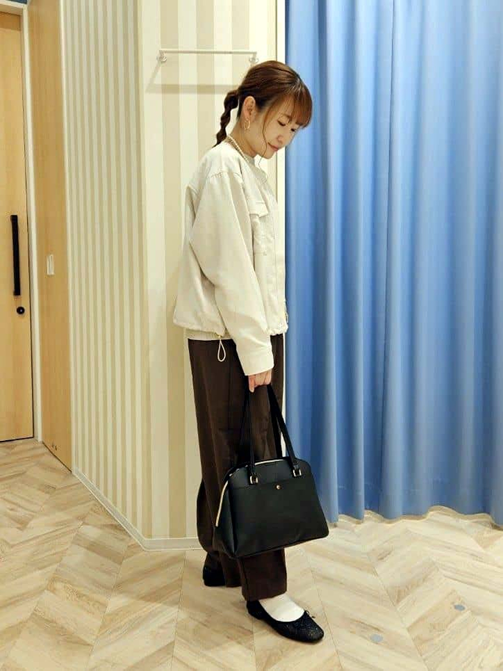 Ikumiさんの「SHOO･LA･RUE｜【洗濯機可/セットアップ可/UV/SS-LL】楽してきちんと きれい見えゆったりワイドパンツ」を使ったコーディネート