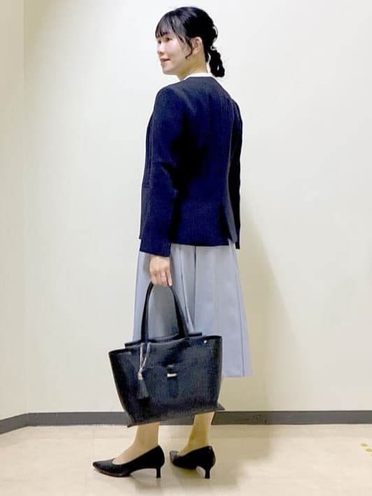 beni_gingerさんの「Reflect｜【SS-4Lサイズ／通勤／セットアップ可】ノーカラージャケット」を使ったコーディネート