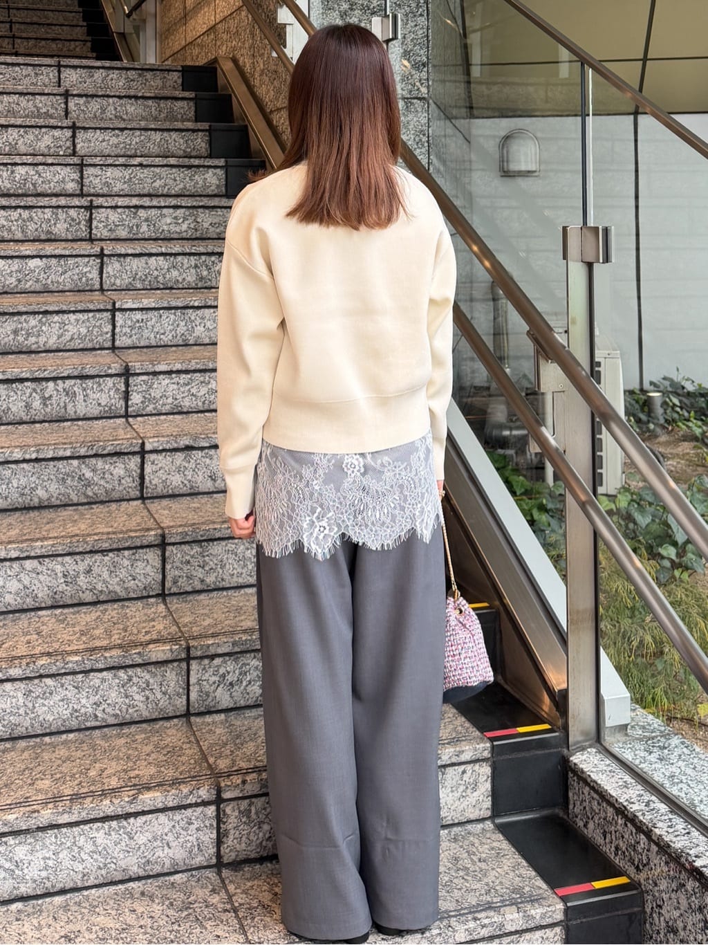HANNAさんの「OPAQUE.CLIP｜ハーフZIP刺繍ロゴニット【洗濯機OK】」を使ったコーディネート