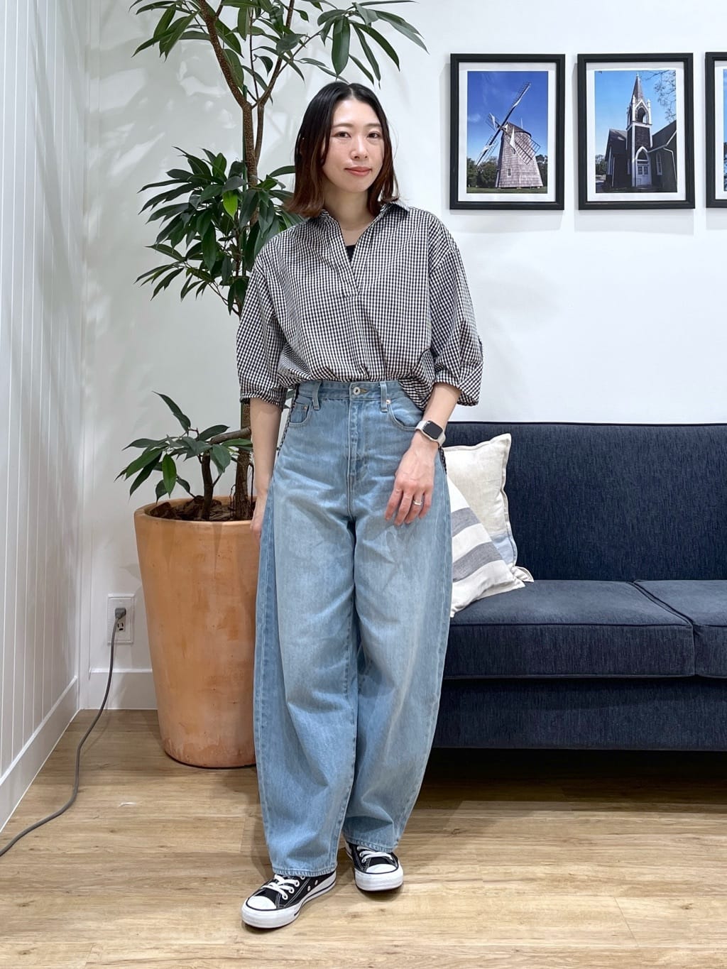 canaさんの「Dessin｜【洗える】スキッパーシャツブラウス」を使ったコーディネート