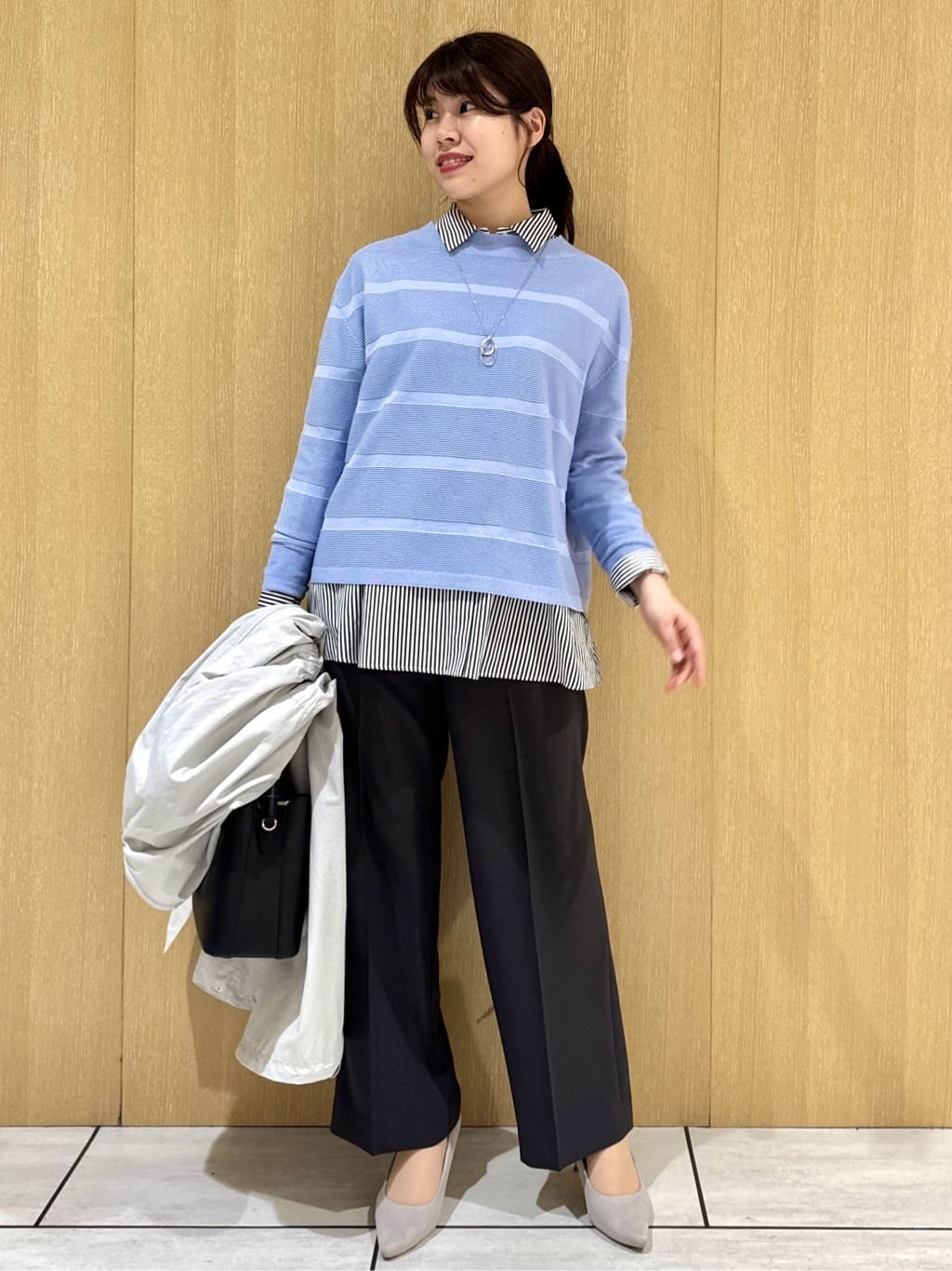 nanaさんの「UNTITLED｜◆【ゆったり/洗える】クロップドニットプルオーバー」を使ったコーディネート