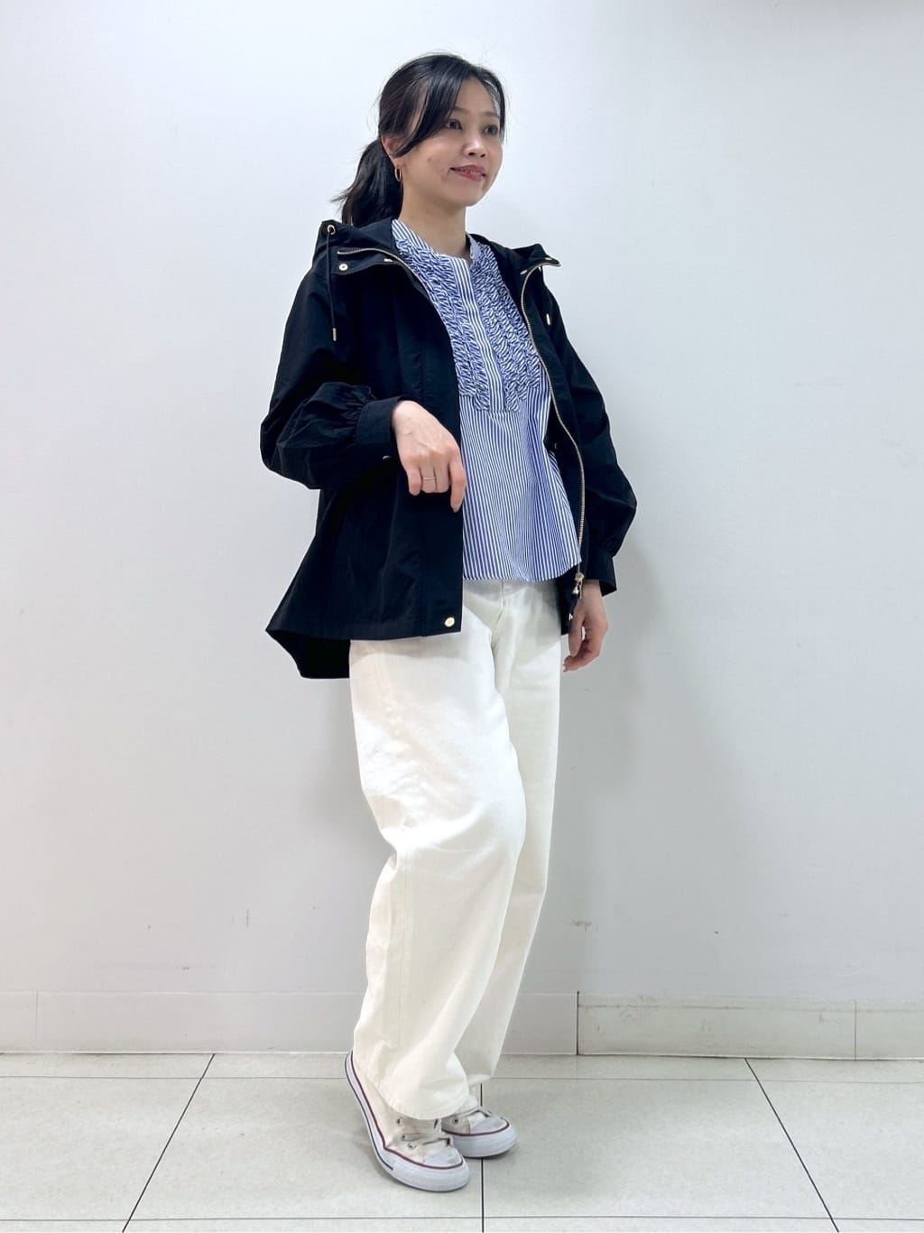Kaiさんの「Dessin｜【撥水・洗える】フーデッドライトブルゾン」を使ったコーディネート