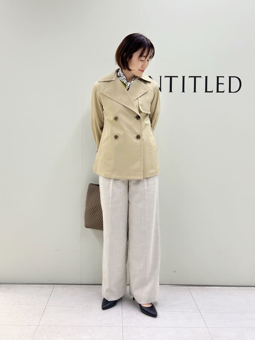 Mikiさんの「UNTITLED｜【定番人気/はっ水/洗える】タスランショートトレンチコート」を使ったコーディネート
