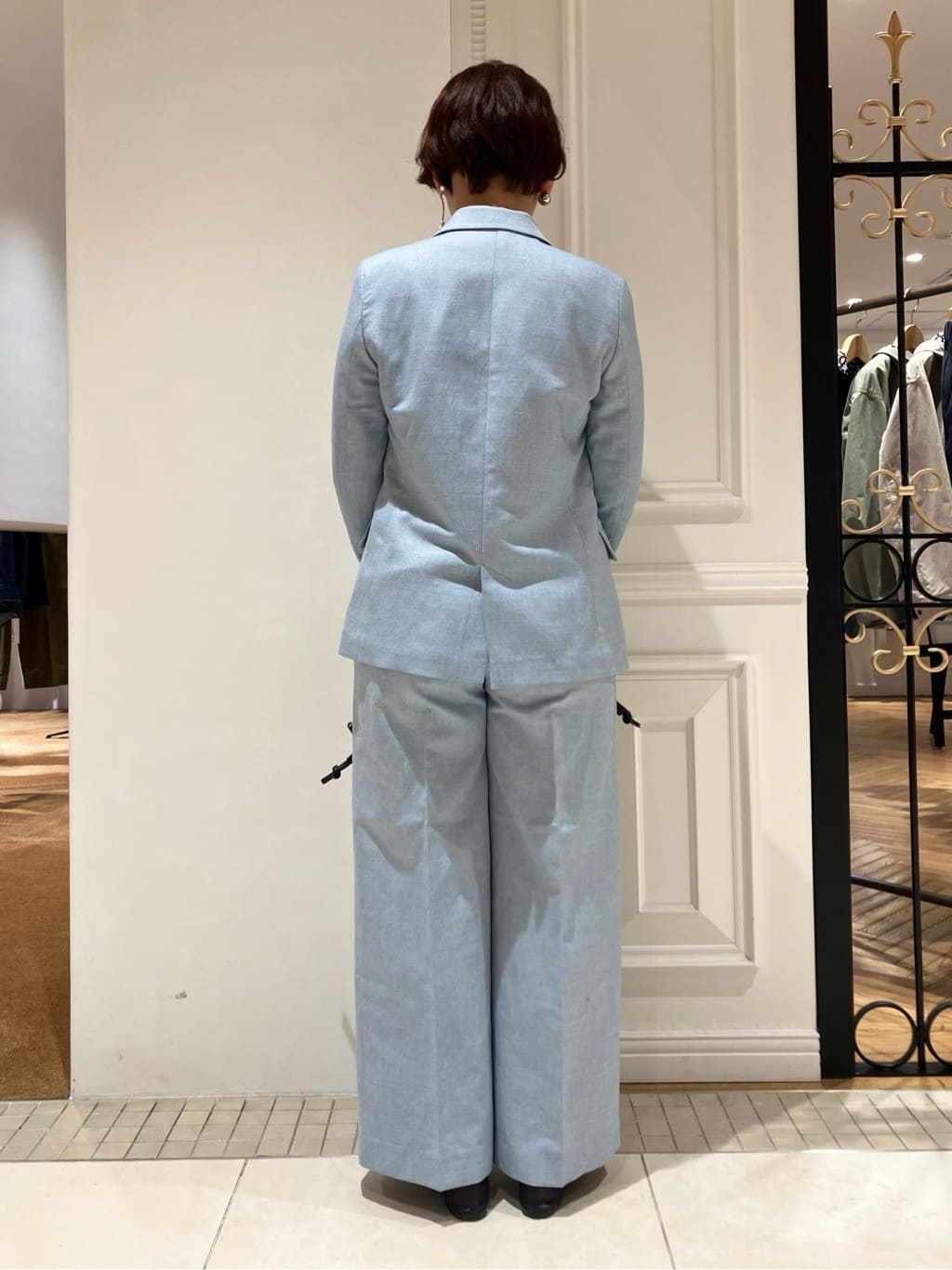 TAJIさんの「DRESSTERIOR｜【セットアップ可】リネンブレンドダブルブレストジャケット」を使ったコーディネート