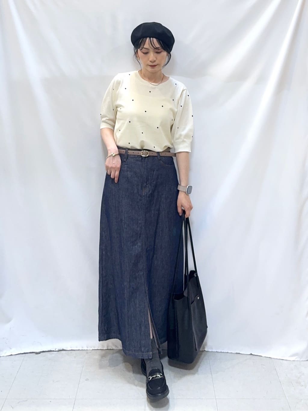𝐇𝐢𝐫𝐨𝐦𝐢さんの「SHOO･LA･RUE｜【洗濯機可/S-LL】さらっと快適　麻調ゆるリブブルゾン」を使ったコーディネート