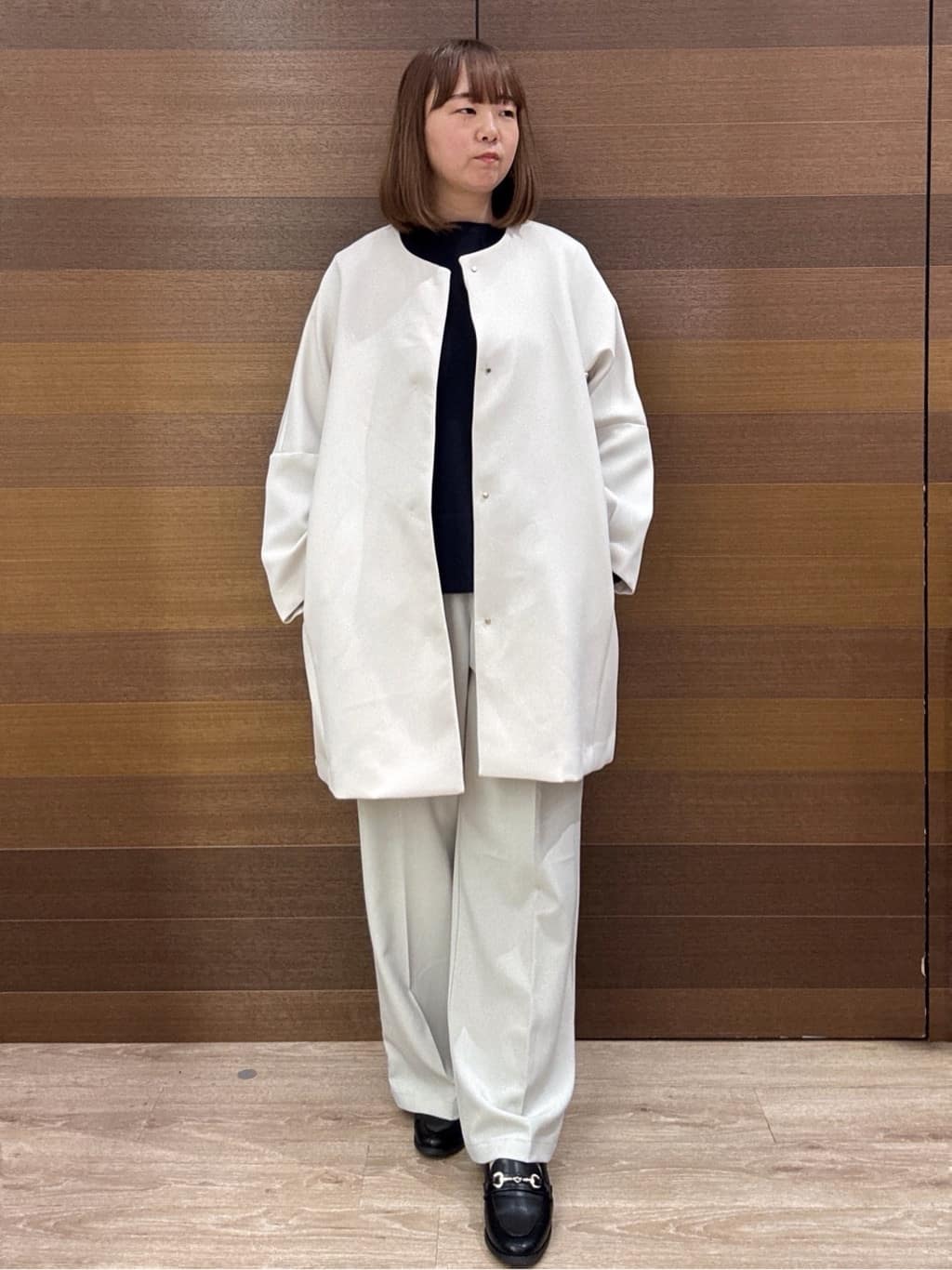 yumeさんの「OPAQUE.CLIP｜フォルムスリーブミドルコート【洗濯機OK】」を使ったコーディネート