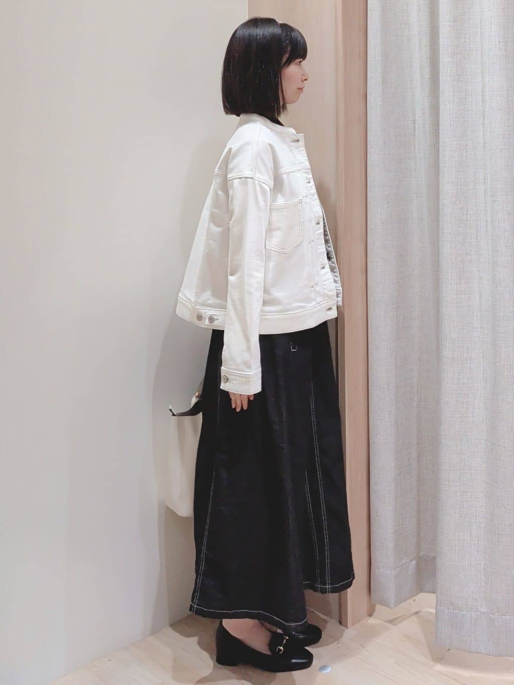 Yuiさんの「grove｜【貴島明日香さん着用】デニムフレアワンピース」を使ったコーディネート