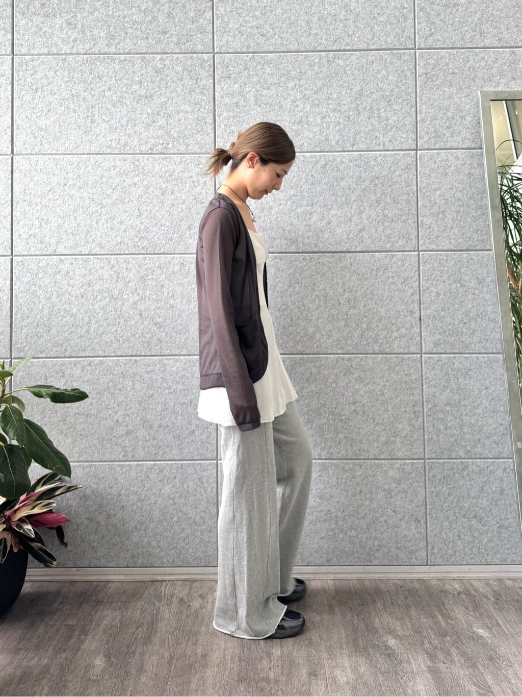 uchi__yamaさんの「CODE A｜sheer jersey cardigan」を使ったコーディネート