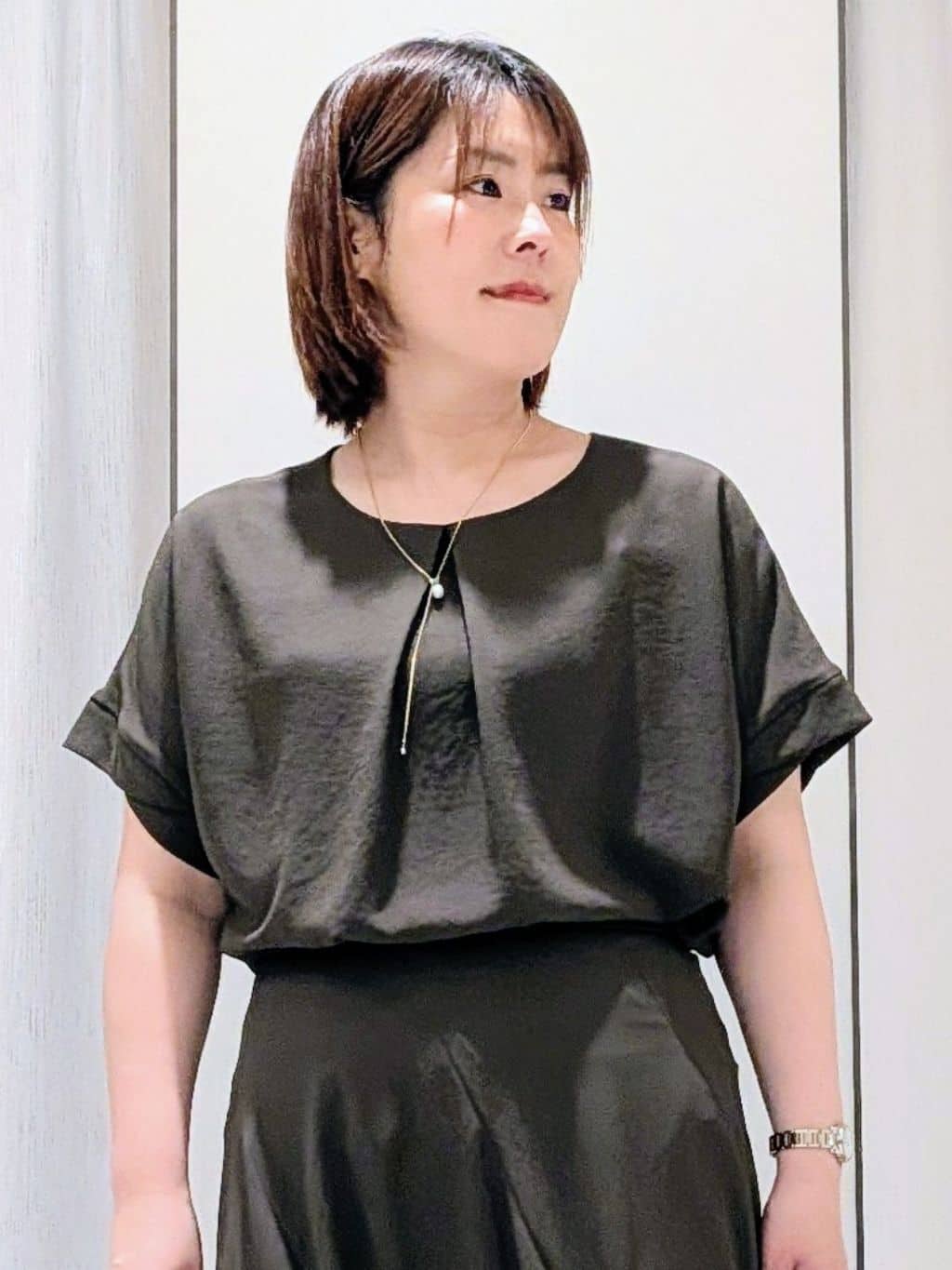 Onumaさんの「UNTITLED｜【セットアップ可/UVカット/前後2WAY】リラクシーフレンチスリーブブラウス」を使ったコーディネート