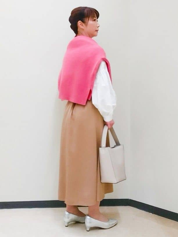 花さんの「Reflect｜【腰周りカバー／長め丈】モックネックニットプルオーバー」を使ったコーディネート