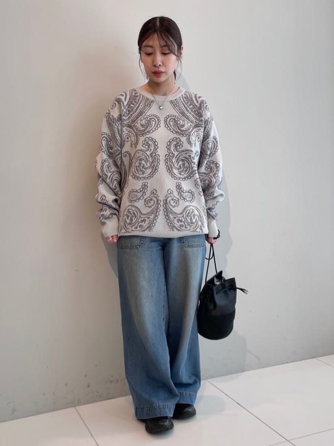 abeさんの「tk.TAKEO KIKUCHI｜【洗える】ペイズリーニットプルオーバー」を使ったコーディネート