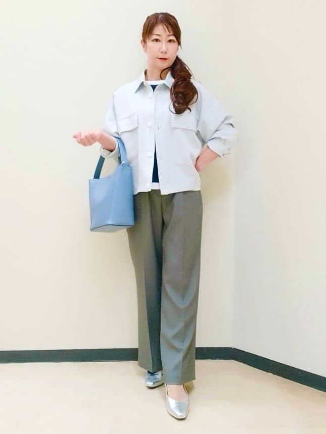 花さんの「Reflect｜【ウエスト総ゴム】チェック柄イージーワイドパンツ」を使ったコーディネート