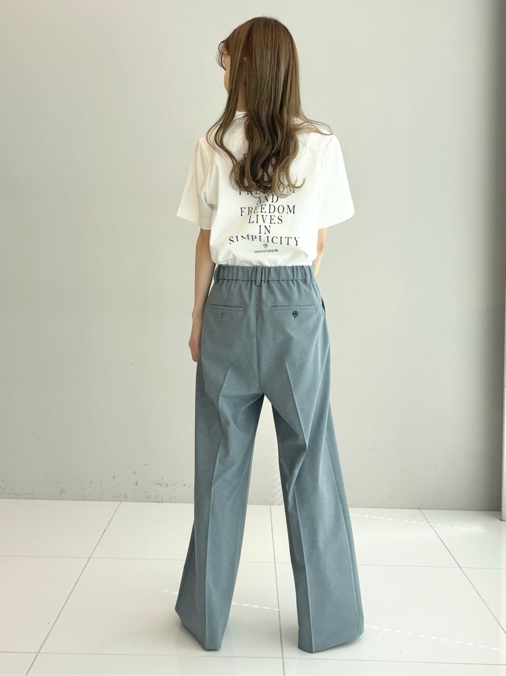清水夏姫さんの「DRESSTERIOR｜【otonaMUSE5月号掲載／セットアップ可】ウォッシャブルワイドタックパンツ」を使ったコーディネート