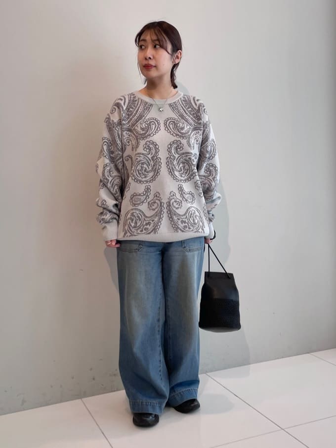 abeさんの「tk.TAKEO KIKUCHI｜【洗える】ペイズリーニットプルオーバー」を使ったコーディネート