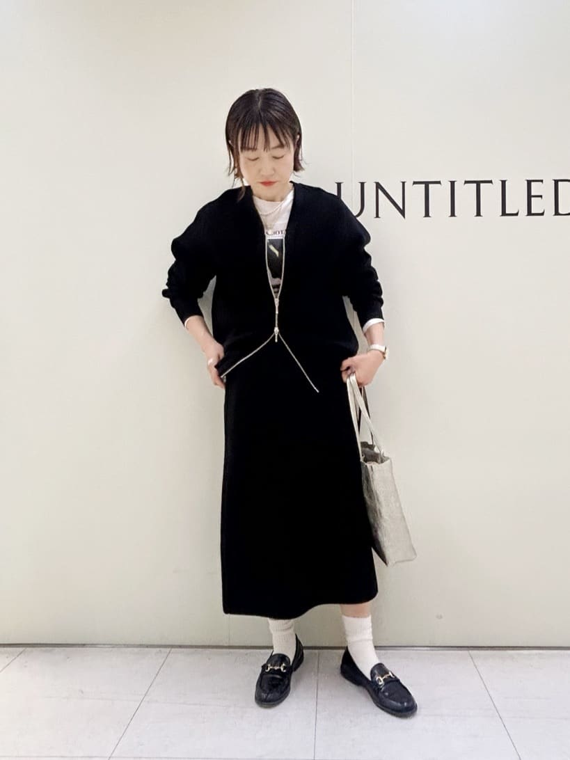 Mikiさんの「UNTITLED｜【セットアップ可/ウエストゴム】Aラインニットスカート」を使ったコーディネート