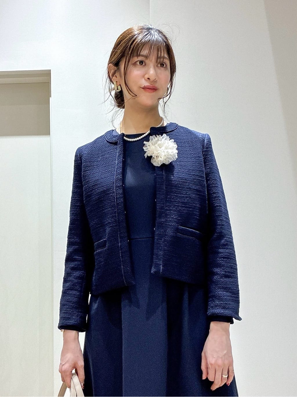 もんちゃんさんの「OPAQUE.CLIP｜《通勤対応》フィットアンドフレアワンピースダブルクロス【洗濯機OK】」を使ったコーディネート