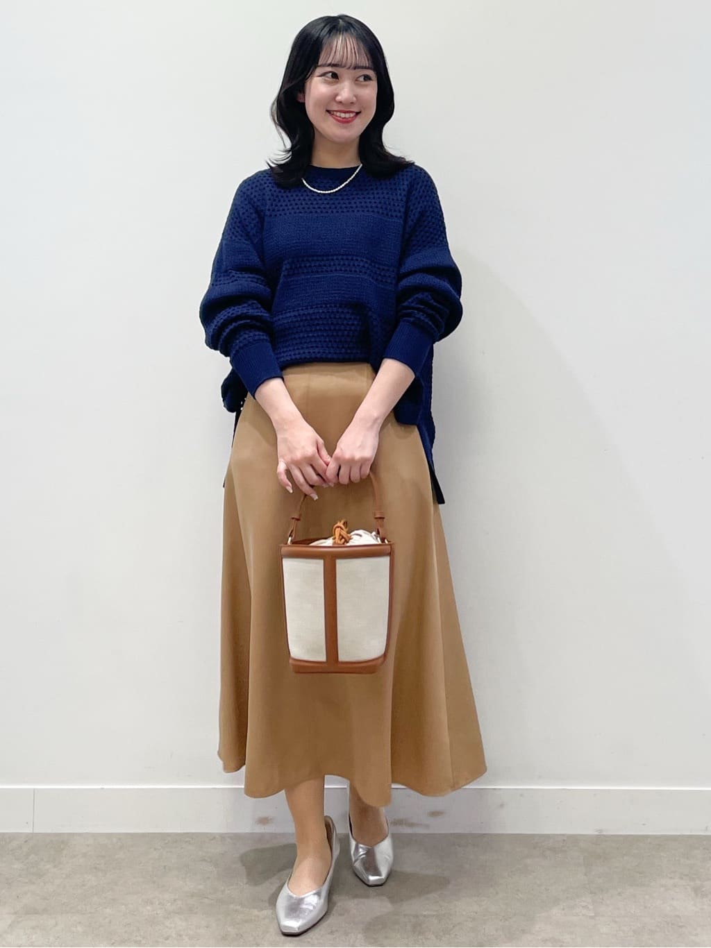 yukariさんの「Reflect｜【レイヤードにおすすめ◎】メッシュ風ドライタッチニット」を使ったコーディネート