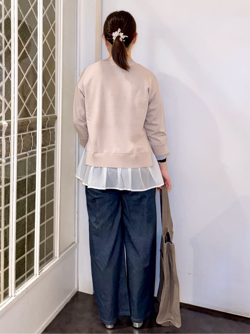 みーさんの「grove｜【SOMETHING&times;grove別注】LISAWIDE DENIM PANTS」を使ったコーディネート