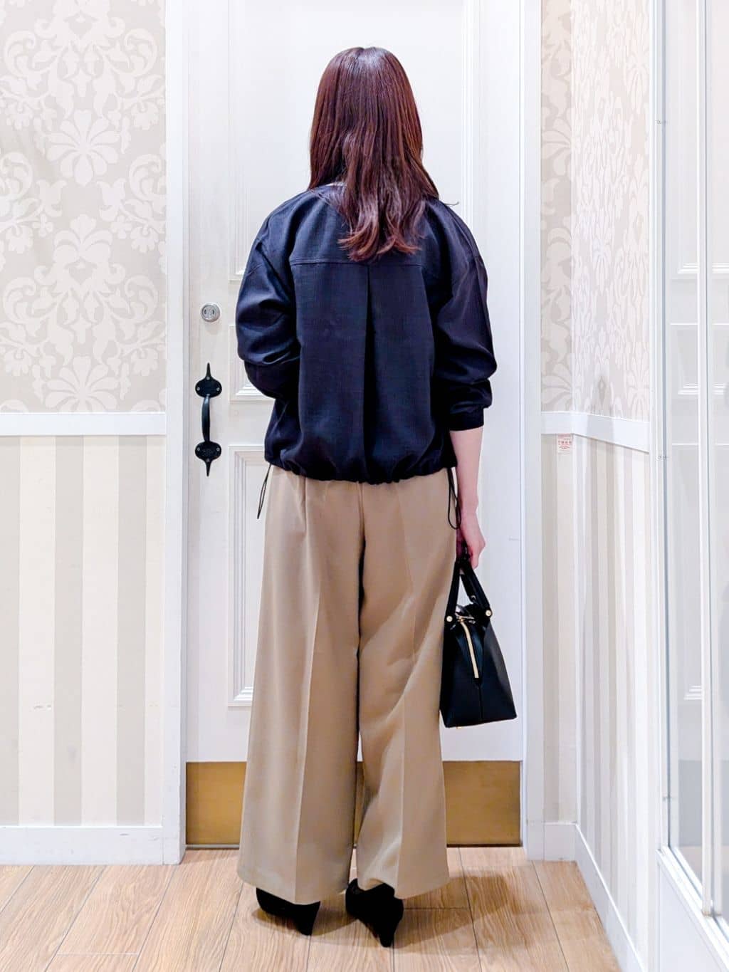 maiさんの「grove｜【貴島明日香さん着用・洗える】麻調ノーカラーブルゾン」を使ったコーディネート