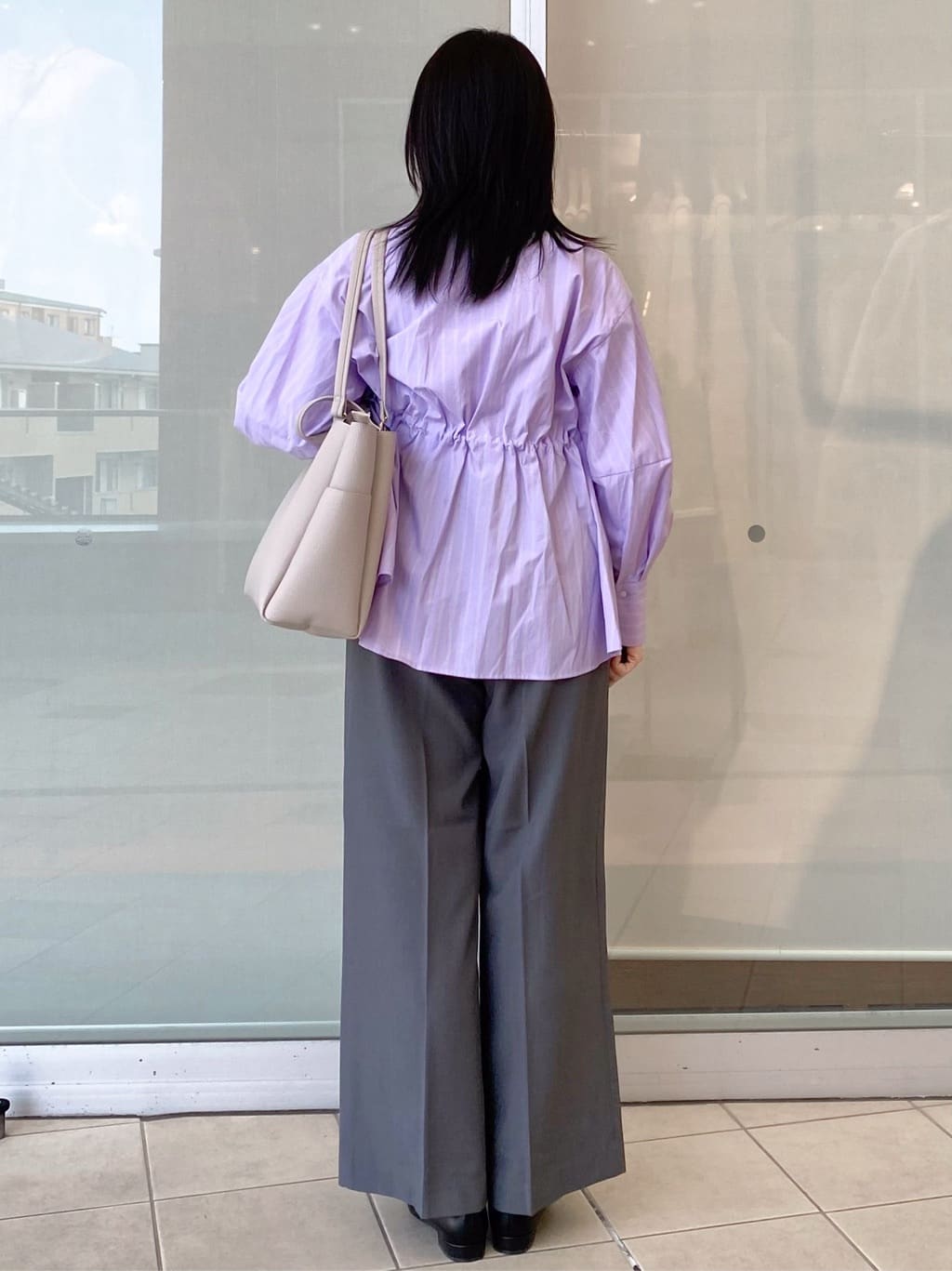 Jeanさんの「OPAQUE.CLIP｜ストライプペプラムデザインブラウス【洗濯機OK】」を使ったコーディネート