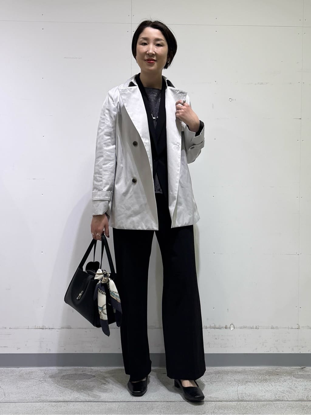 yuriさんの「INDIVI｜【通勤スーツ／洗える】ストレッチワイドパンツ」を使ったコーディネート