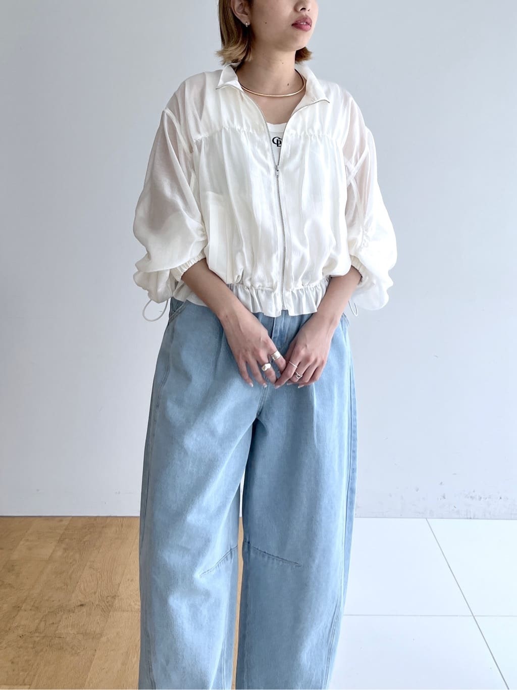 Harukaさんの「INDIVI｜シアーシャーリングブルゾン」を使ったコーディネート
