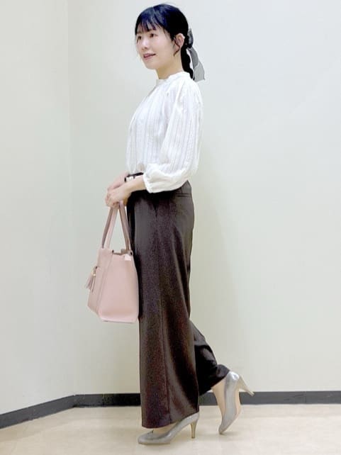  beni_gingerさんの「Reflect｜【セットアップ可】ストライプ柄ジャカードブラウス」を使ったコーディネート