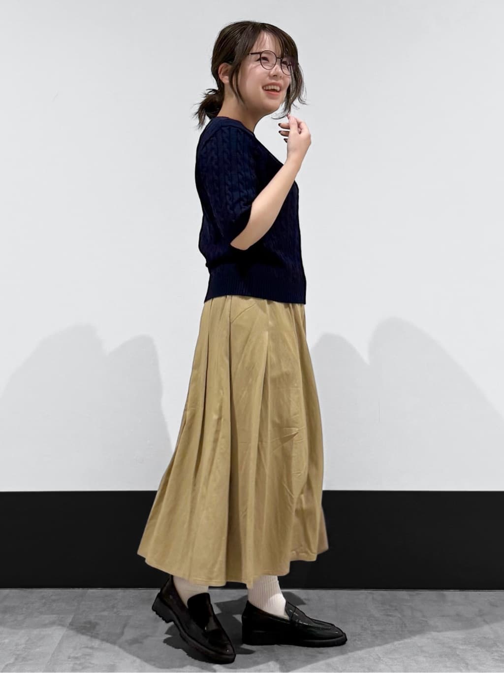 macchaさんの「THE SHOP TK｜【POLO BCS 別注】5分袖ケーブルニット」を使ったコーディネート