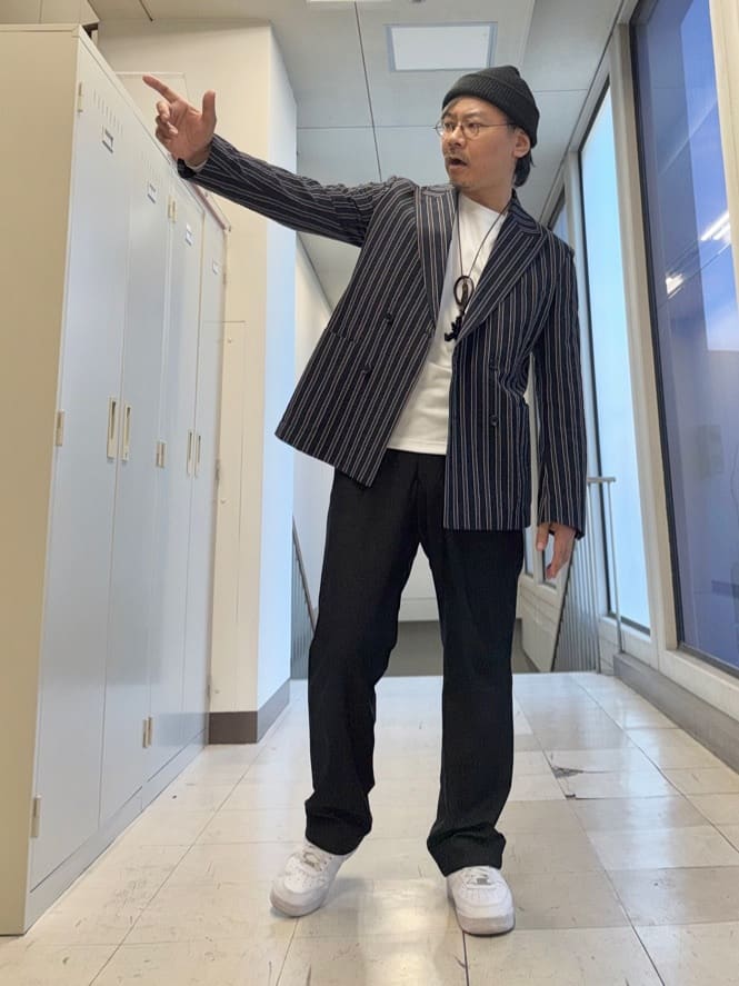 MAKOTO AIさんの「TAKEO KIKUCHI｜【BOWLER HAT LABEL】サッカーストライプ ダブルジャケット」を使ったコーディネート