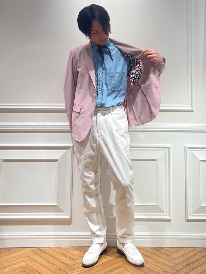 橋本さんの「DRESSTERIOR｜【セットアップ可/MonoMax4月号掲載/Safari5月号掲載】CARREMAN ストレッチジャ」を使ったコーディネート