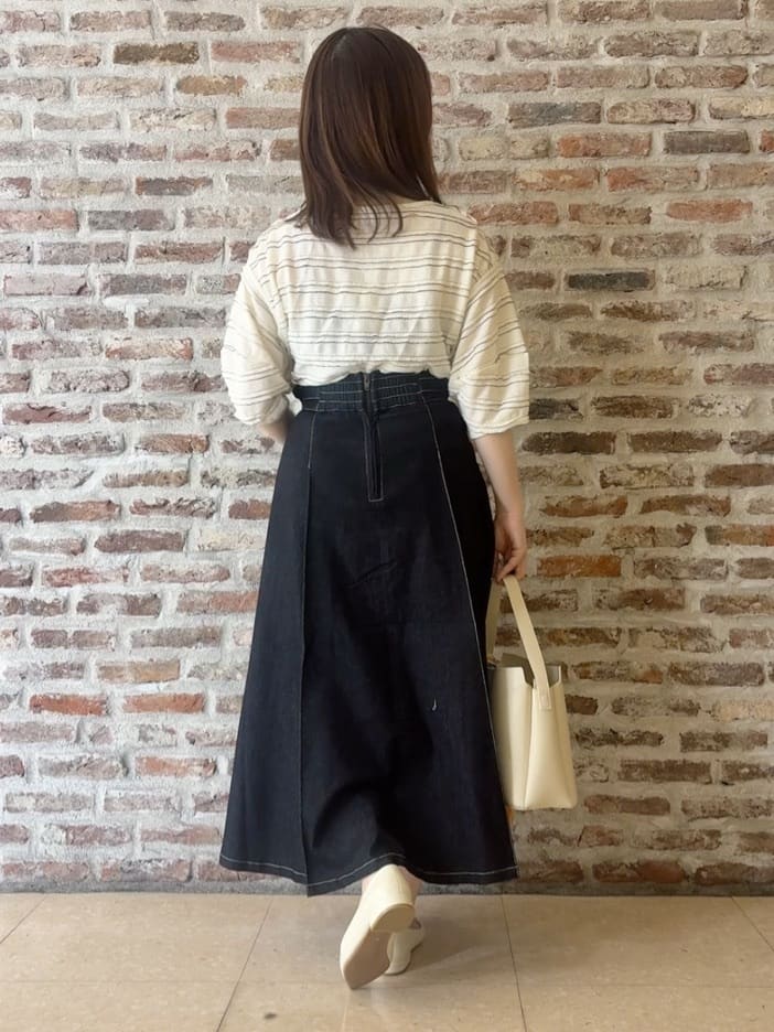 tokiさんの「THE SHOP TK｜【1枚で美人見え】 フリルレースボーダートップス」を使ったコーディネート