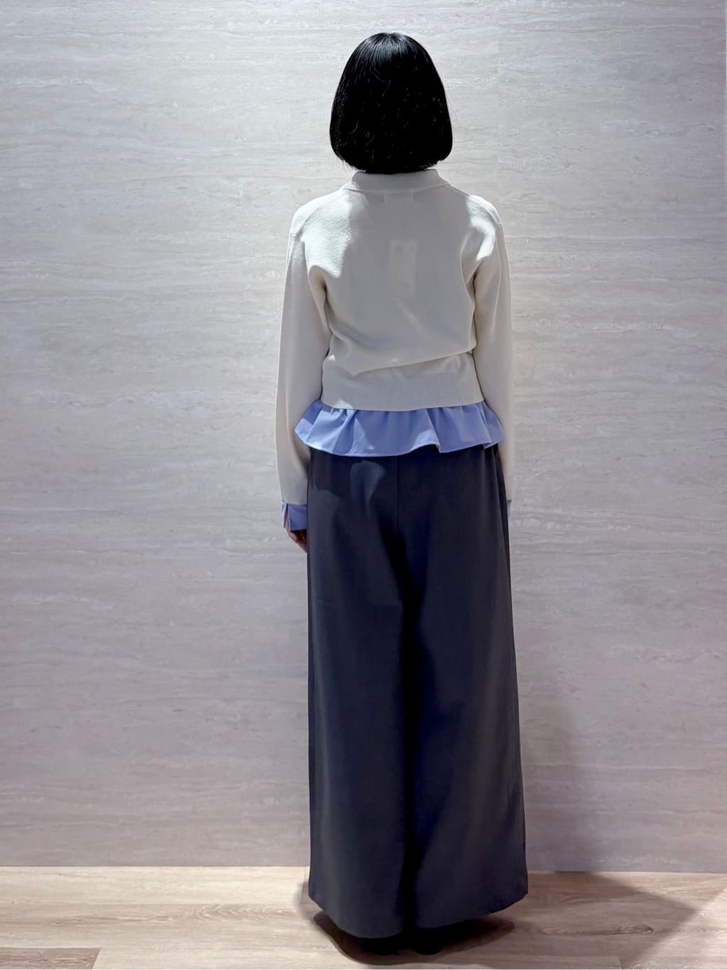 JIMAさんの「OPAQUE.CLIP｜ポロ衿シャツドッキングニット【洗濯機OK】」を使ったコーディネート