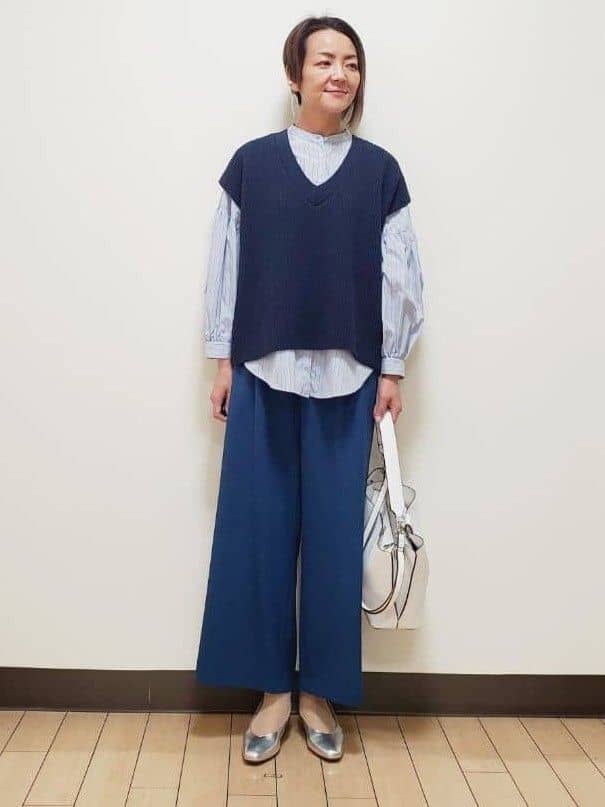 yuuさんの「Reflect｜【レイヤードにおすすめ◎】バンドカラーボリュームスリーブシャツ」を使ったコーディネート