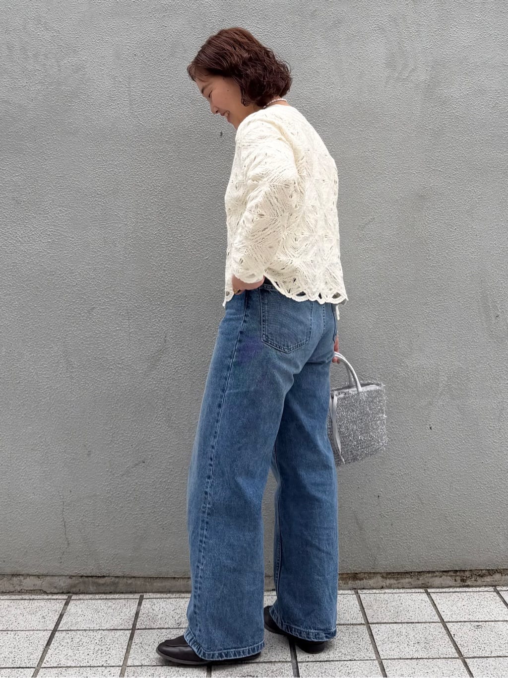 sumicaさんの「OPAQUE.CLIP｜かぎ針風ニットカーディガン【洗濯機OK】」を使ったコーディネート