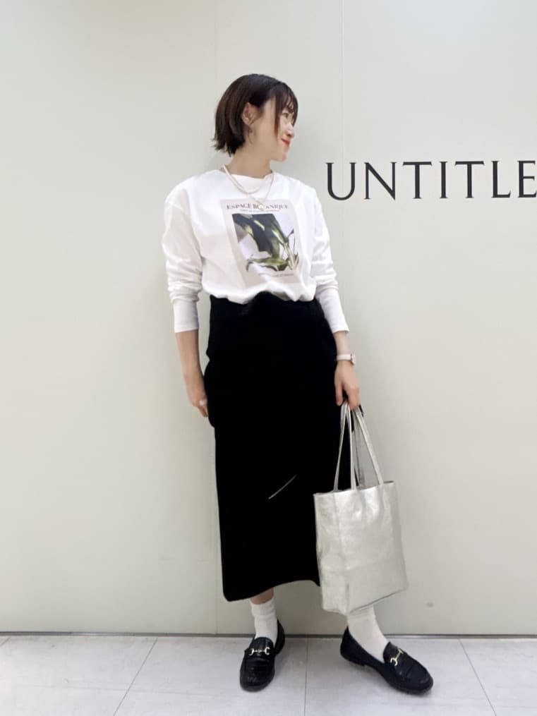 Mikiさんの「UNTITLED｜【セットアップ可/ウエストゴム】Aラインニットスカート」を使ったコーディネート