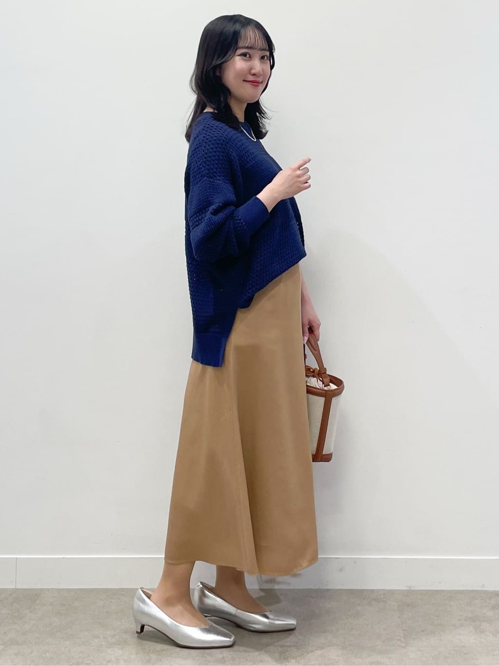 yukariさんの「Reflect｜【レイヤードにおすすめ◎】メッシュ風ドライタッチニット」を使ったコーディネート
