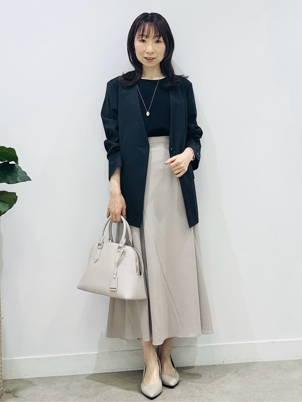 Miwaさんの「UNTITLED｜◆【さらりと快適/セットアップ可/UV/接触冷感】スラブカラーレスジャケット」を使ったコーディネート