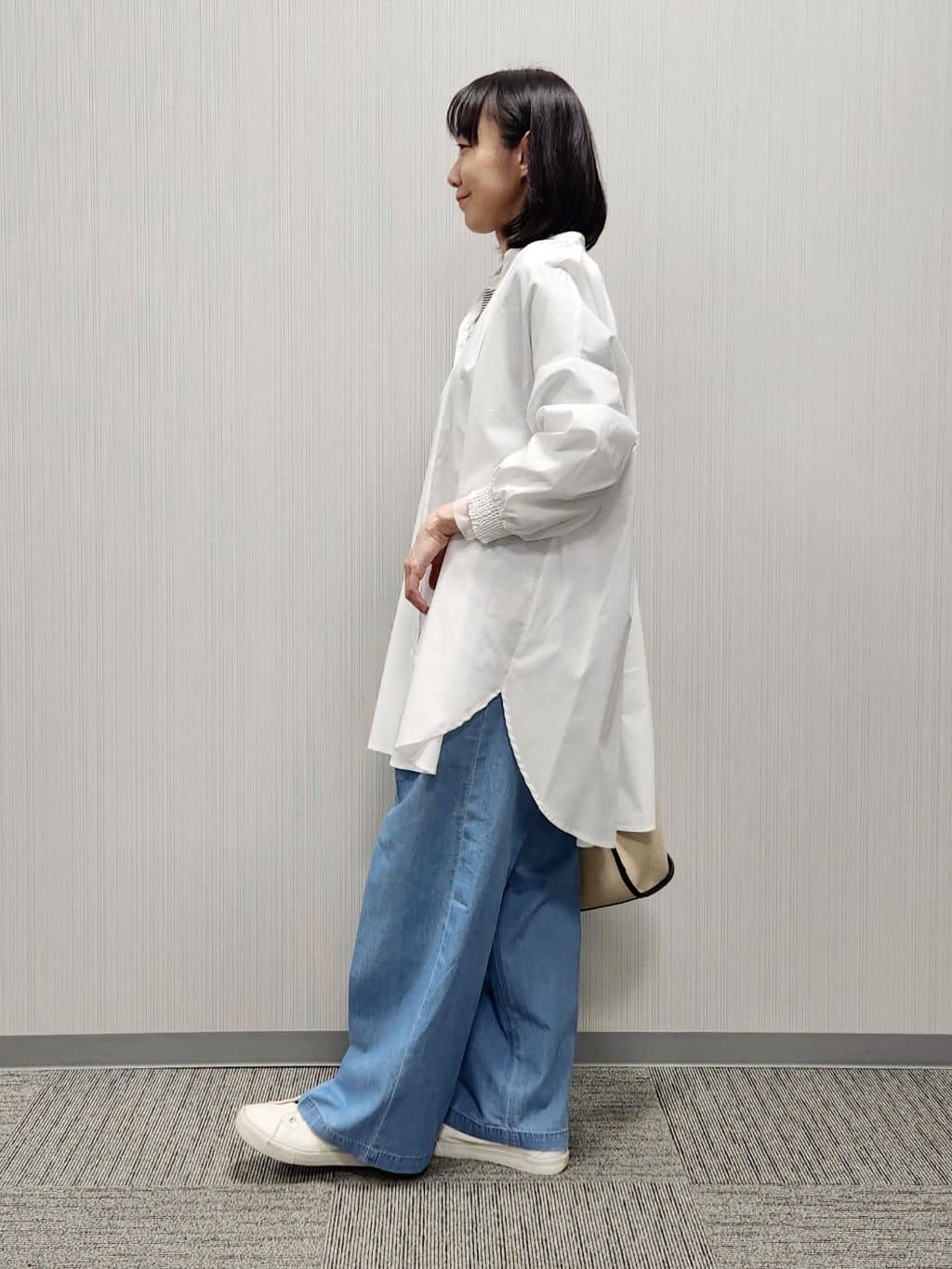 naraさんの「Dessin｜【洗える】シャーリングネックチュニックシャツ」を使ったコーディネート