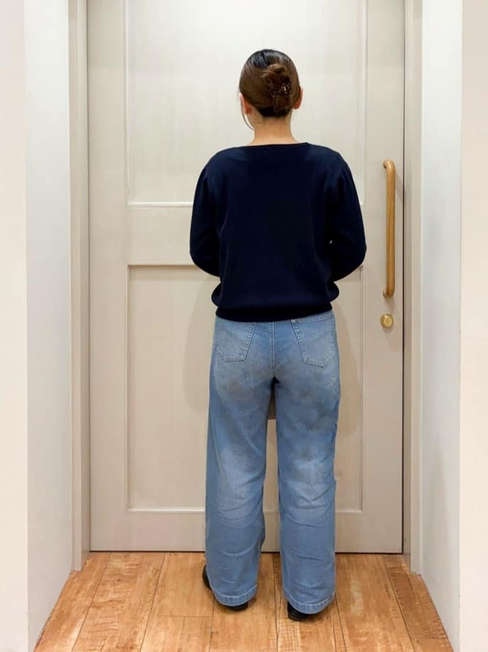 kawaさんの「SHOO･LA･RUE｜【SHOO・LA・RUE DENIM/SS-LL】程よい厚みの ストレートデニムパンツ（10.5オン」を使ったコーディネート