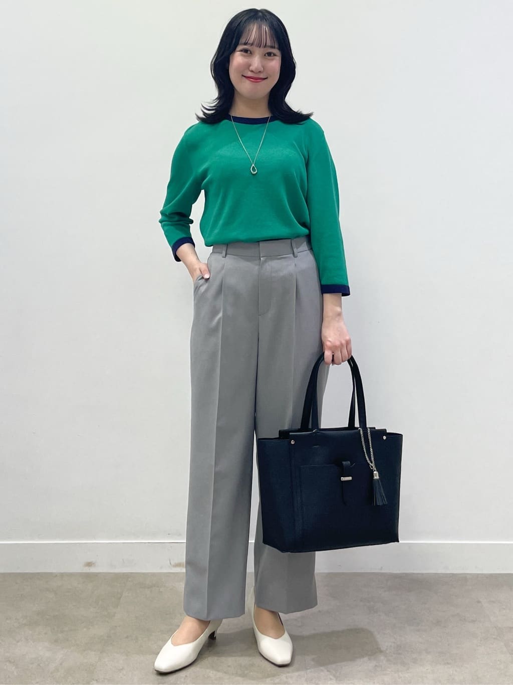 yukariさんの「Reflect｜【アンサンブル可】バイカラーニット」を使ったコーディネート