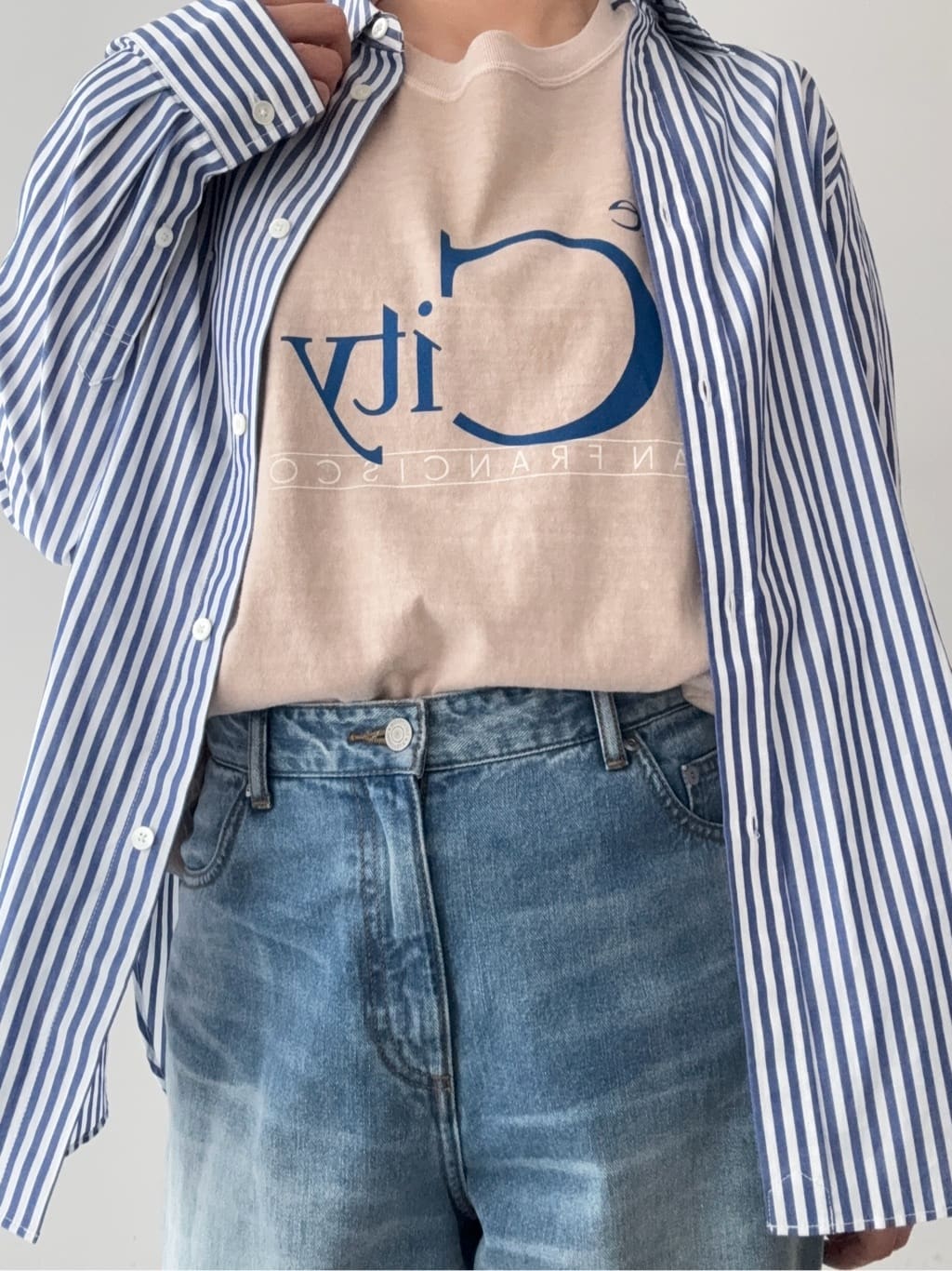 BUNさんの「DRESSTERIOR｜◆【通勤/着映え/ウォッシャブル】オーバーシルエット ロンストシャツ」を使ったコーディネート